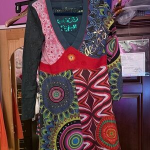 Desigual Y2K Patchwork-style print with Like New W/ embellishments size L (36)